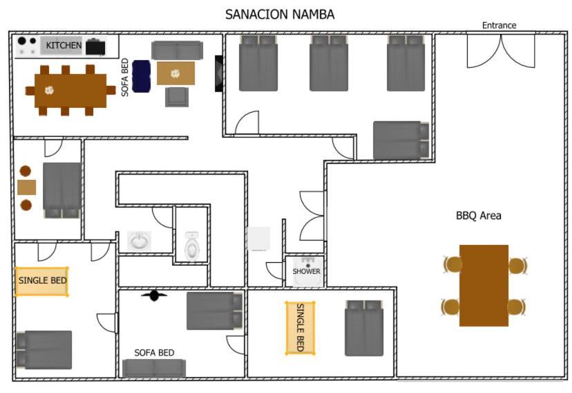 Apartmán Sanacion Namba 難波千日前の5Ldk120平米 駅徒歩2分 広々バルコニーでバーベキューも可能 Ósaka Exteriér fotografie